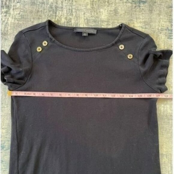 Tommy Hilfiger Dark Navy Blue White Lace Trim Tee Medium - Picture 3 of 3